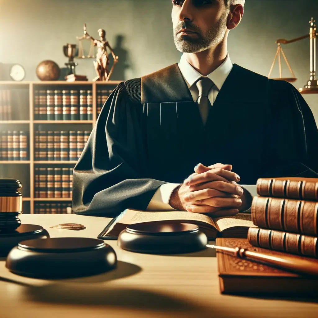La autoridad judicial en acción: Un juez preside un tribunal