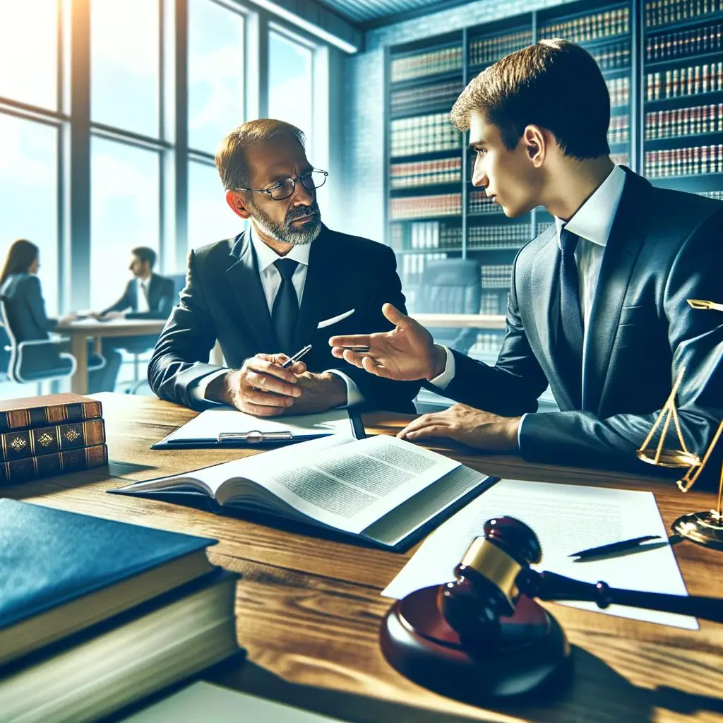 Explorando Estrategias de Litigación: Una Escena de Consulta Profesional