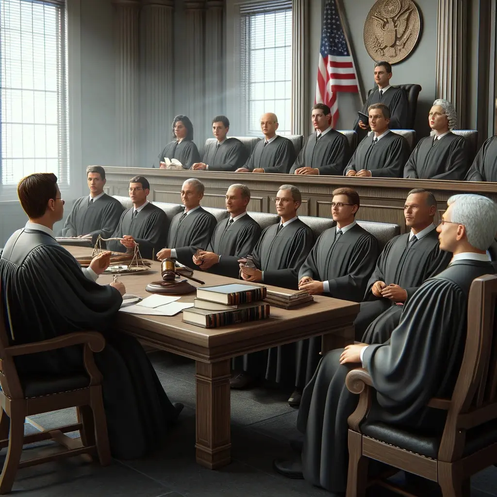 Deliberación perspicaz de los jueces de apelación durante el recurso legal