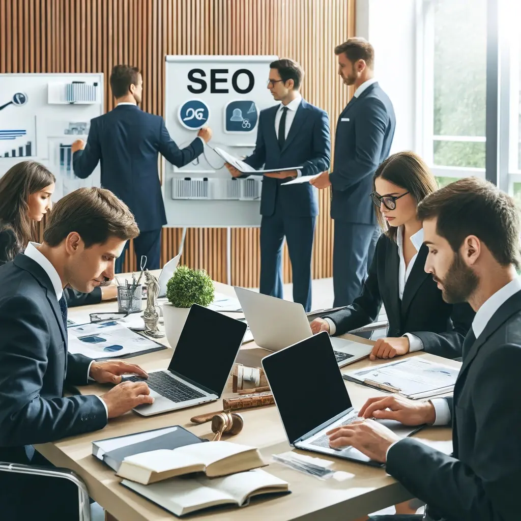 Attorneys Discussing SEO Techniques to Boost Online Visibility