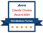Avvo 2021 Clients' Choice Awards Kirk Matthew Tarman