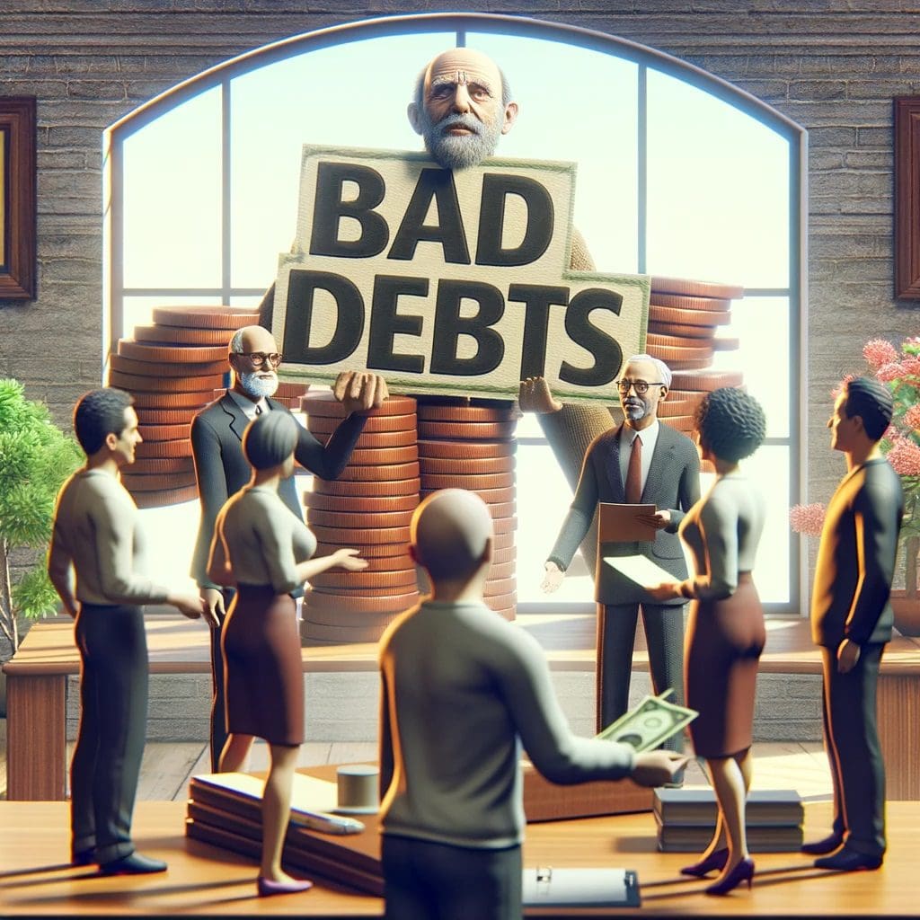 Interacciones de la vida real con las deudas incobrables: Una representación visual