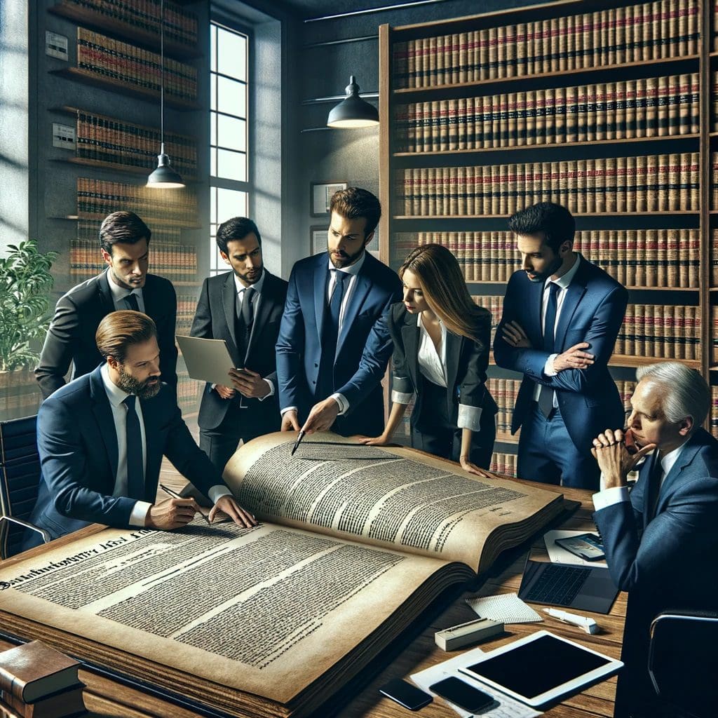 Expert Legal Team Discussing Historical Bankruptcy Legislation