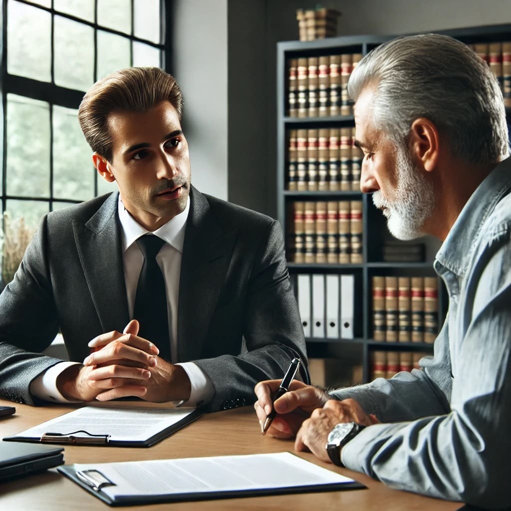 Experienced Immigration Lawyer Discussing Case with Client