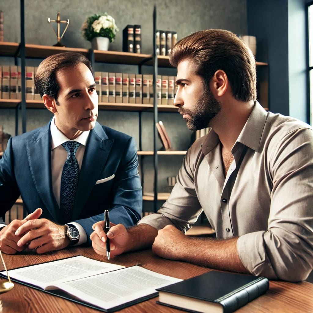 Client Discussing Court Appearances with Divorce Attorney