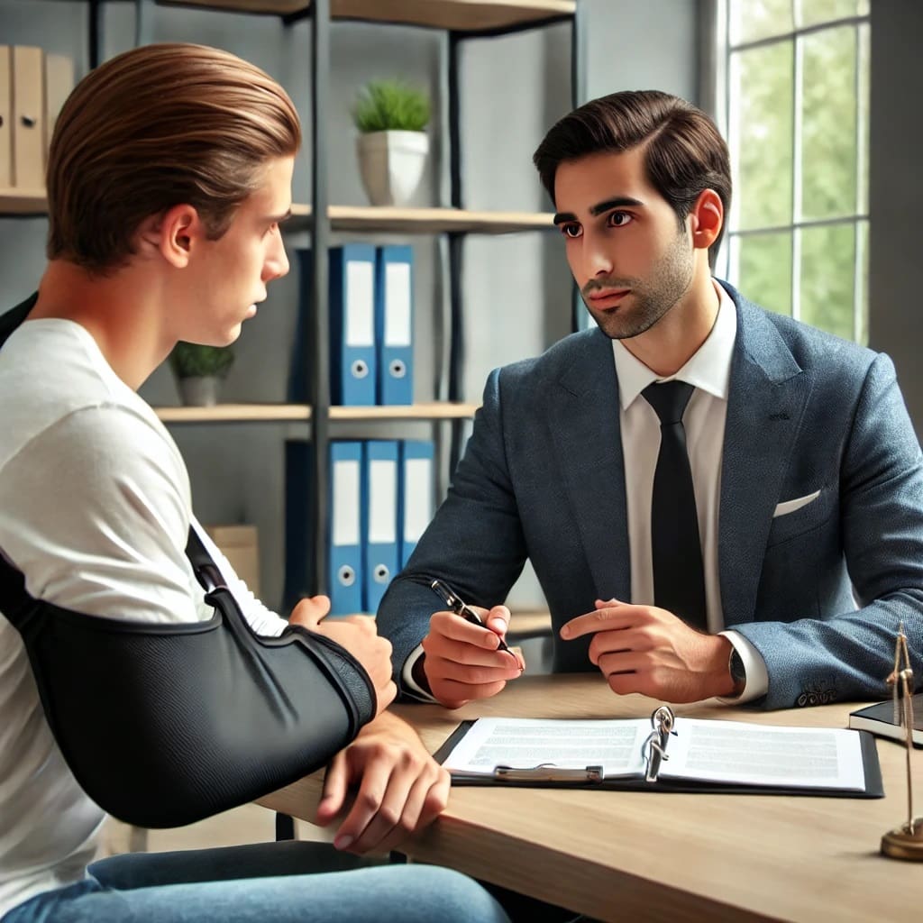 Professional Lawyer Assisting Client in Office