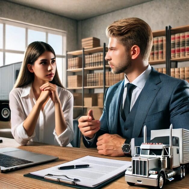 Truck Accident Lawyer Consults Concerned Client on Post-Accident Actions