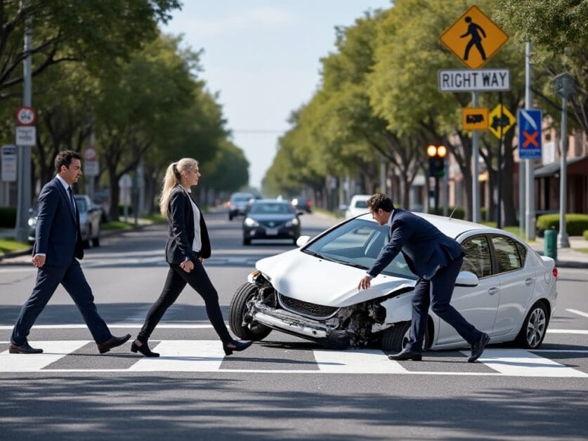 Determining Right of Way After Crosswalk Collision