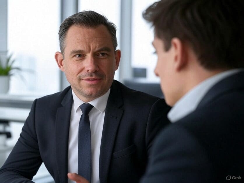 What to Expect from Online Legal Advice with Lawyer and Client in Tech Office Scene