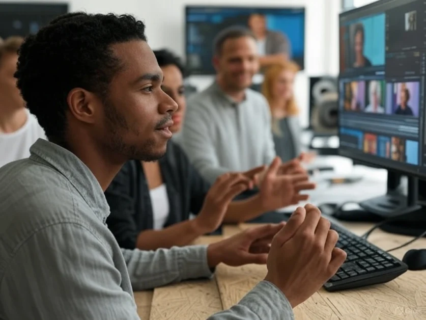 Creative Clip Editing Methods Showcased in Vibrant Modern Studio Environment
