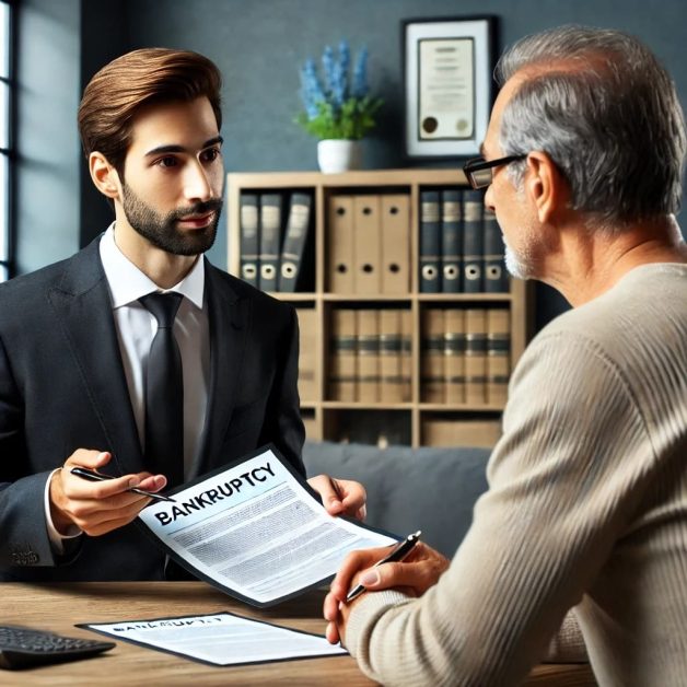 Experienced Bankruptcy Attorney Explaining Legal Process to Client