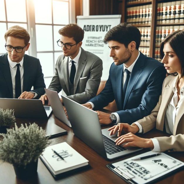 Lawyers Collaborating on Digital Marketing Strategies